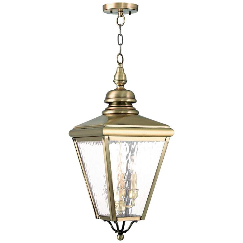 Image 1 Cambridge 25 1/4 inch High Antique Brass Outdoor Hanging Light