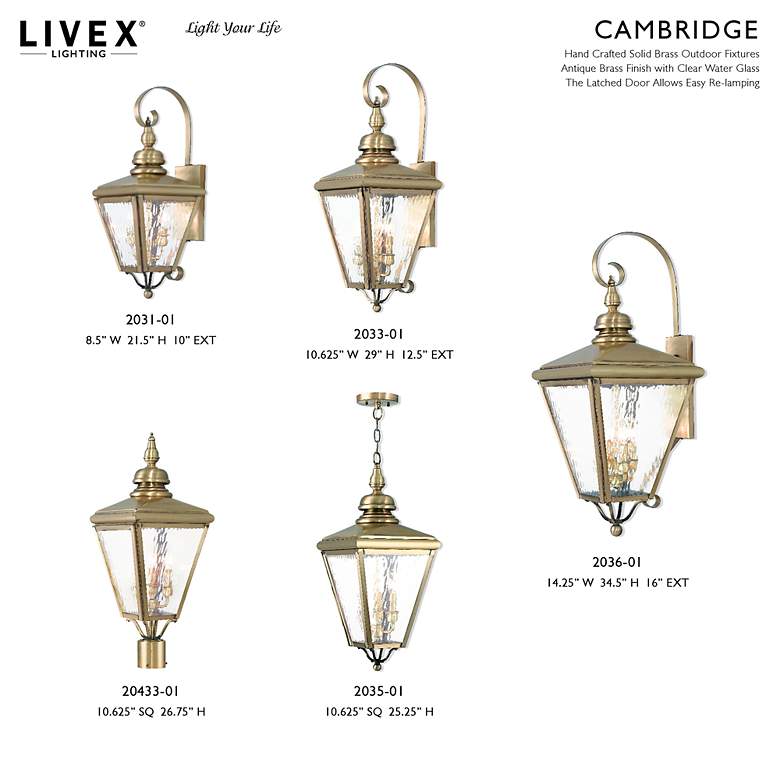 Image 6 Cambridge 25 1/4" High Antique Brass Outdoor Hanging Light more views