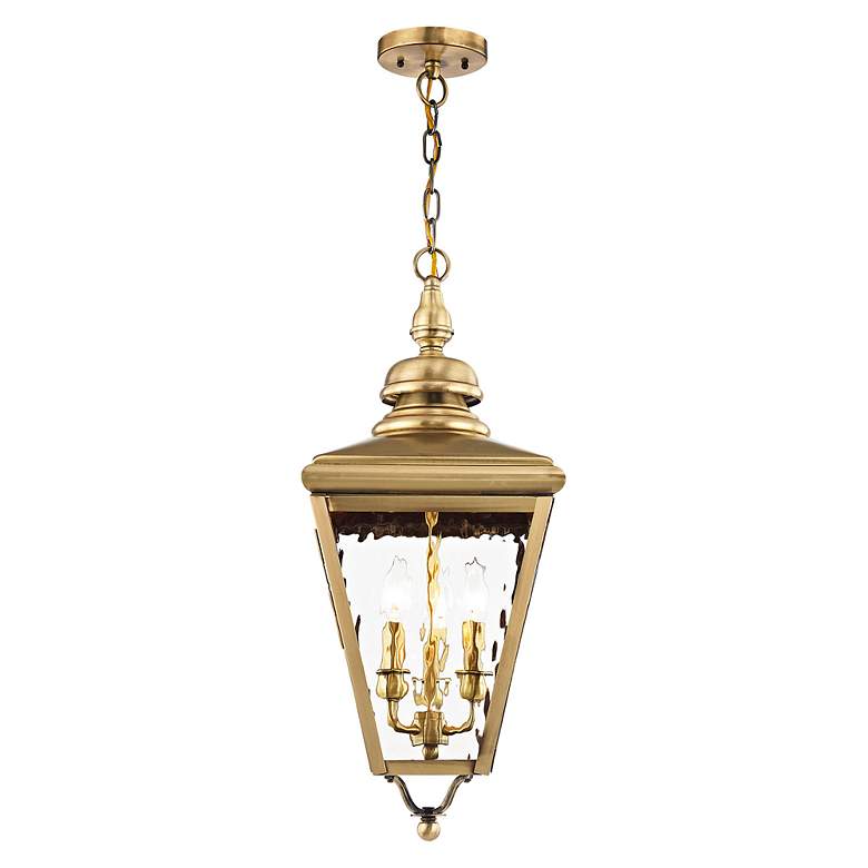 Image 7 Cambridge 25 1/4" High Antique Brass Outdoor Hanging Light more views