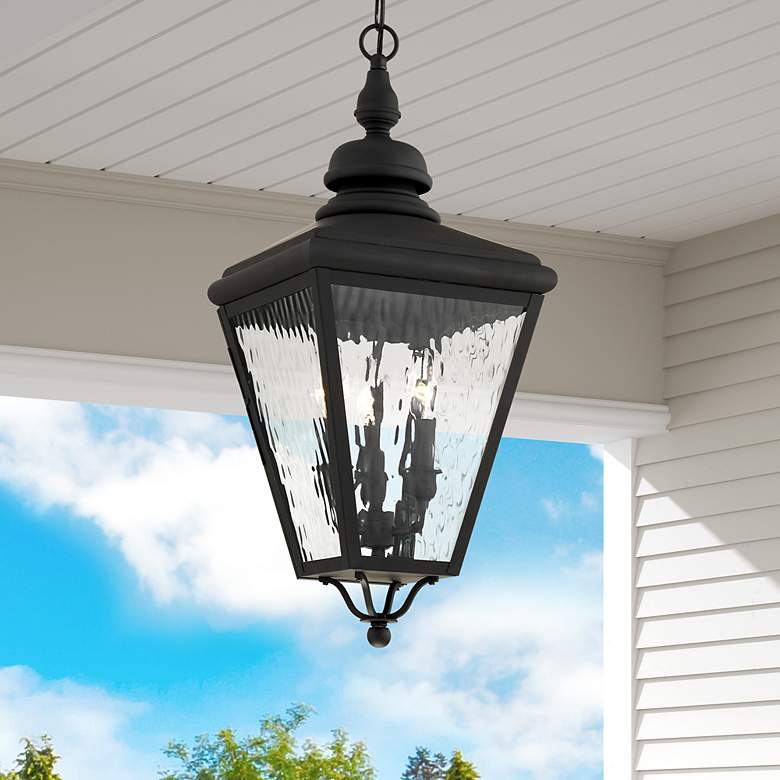 Image 1 Cambridge 25 1/4" High Black Outdoor Hanging Light