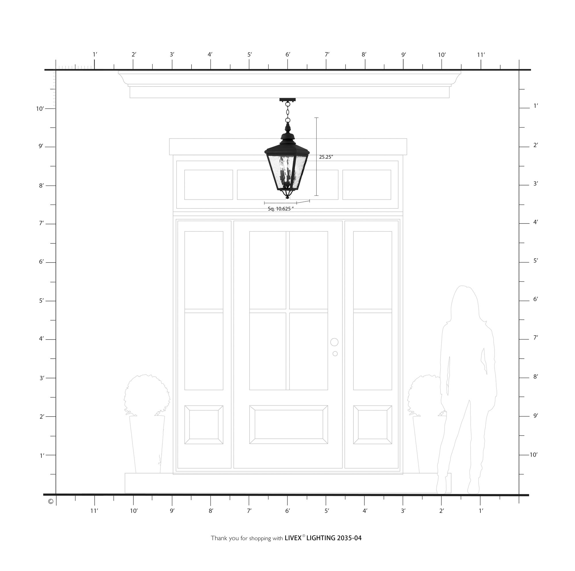 Cambridge 25 1/4" High Black Outdoor Hanging Light