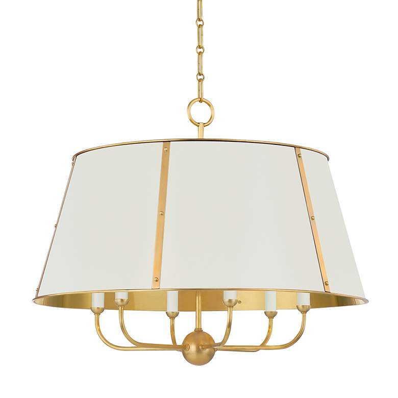 Image 2 Cambridge 28 1/4 inch Wide Aged Brass 6-Light Chandelier