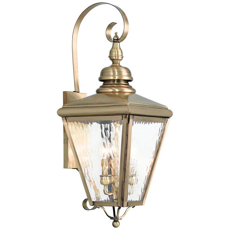 Image 1 Cambridge 29 inch High Antique Brass Outdoor Wall Light