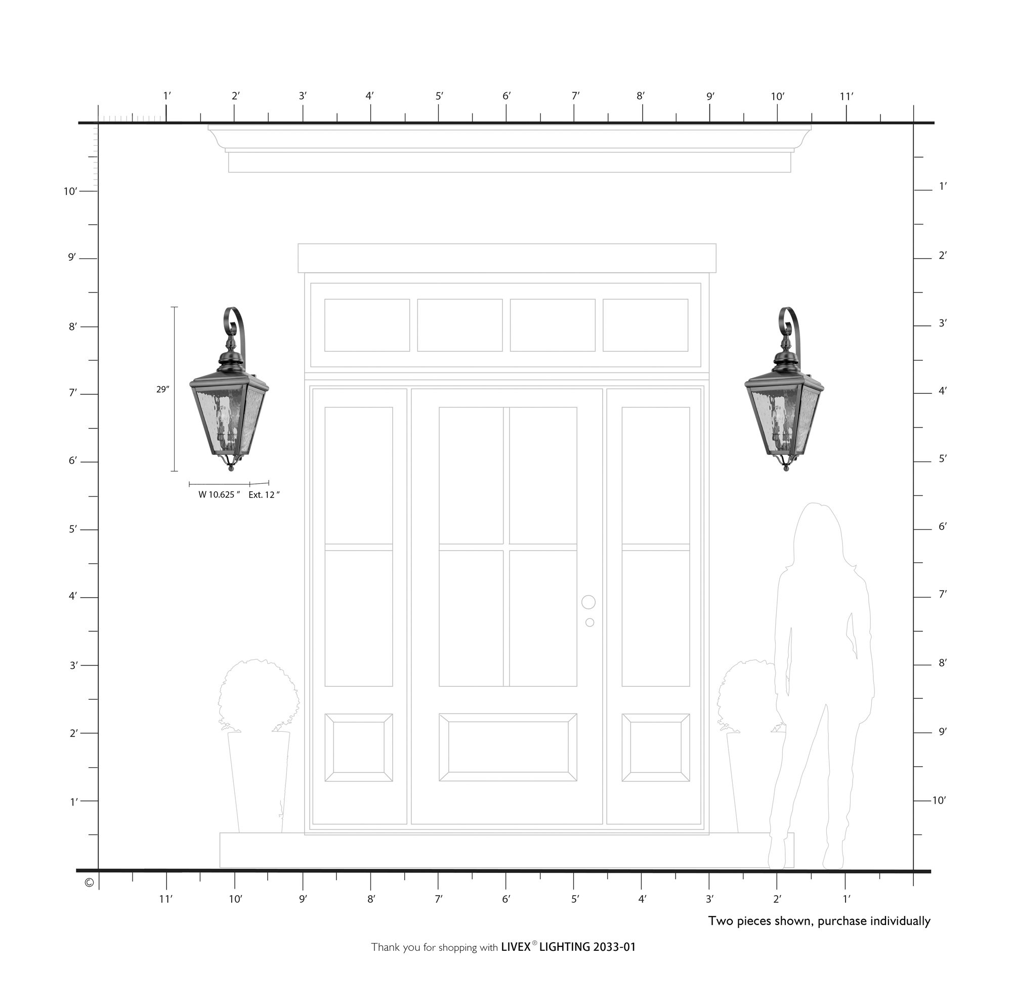 Cambridge 29" High Antique Brass Outdoor Wall Light