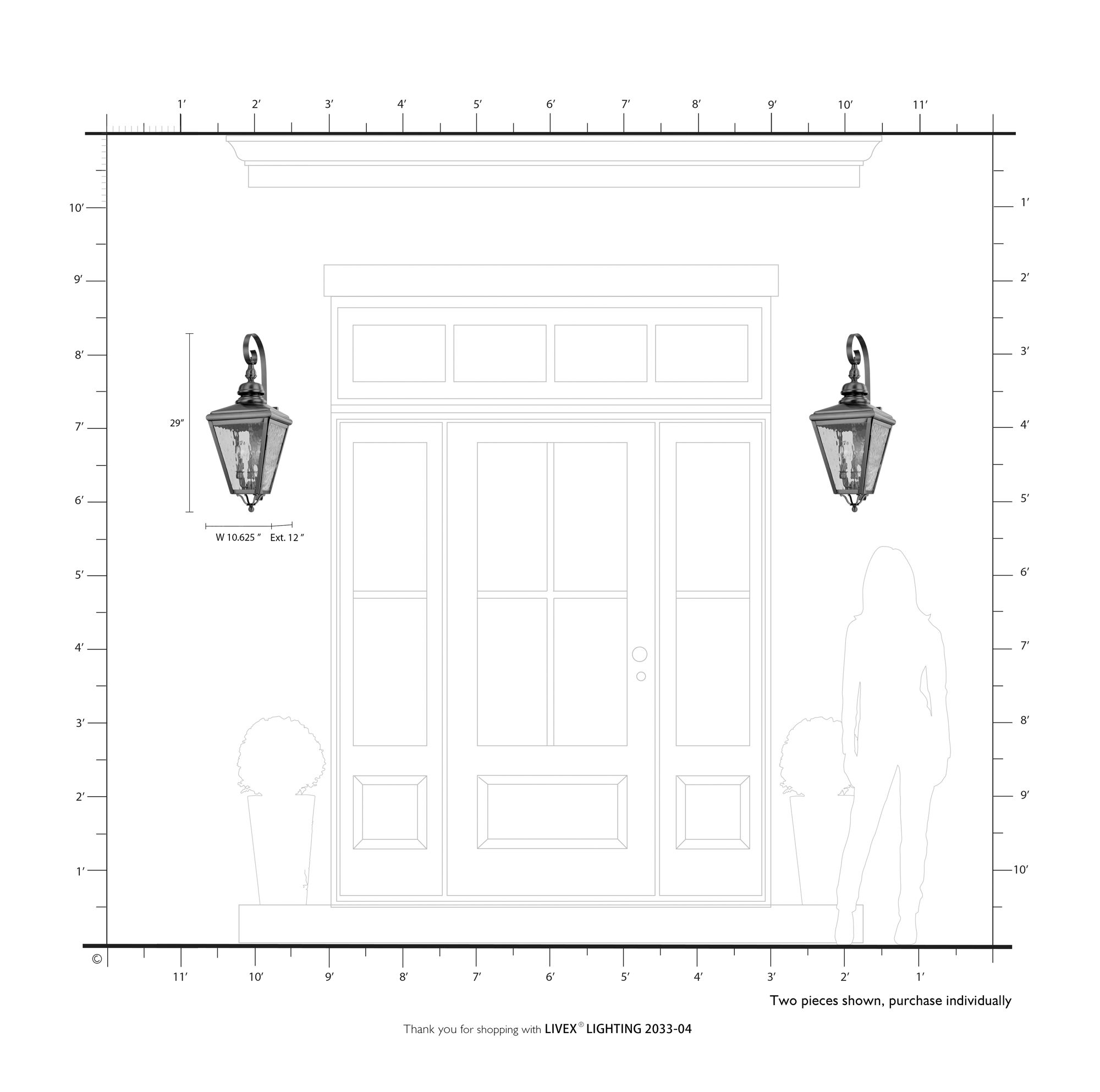 Cambridge 29" High Black Outdoor Wall Light