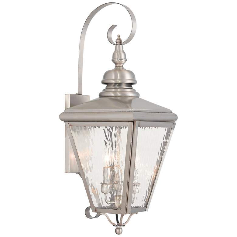 Image 1 Cambridge 29" High Brushed Nickel Outdoor Wall Light