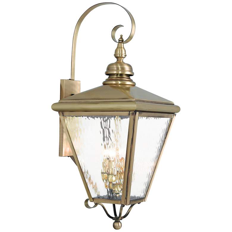 Image 1 Cambridge 35 inch High Antique Brass Outdoor Wall Light