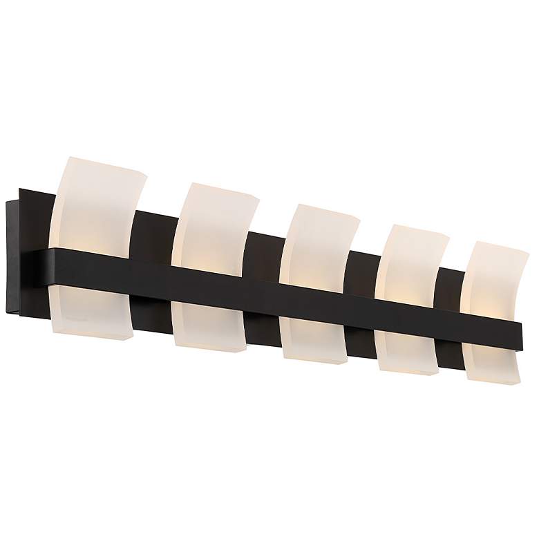 Image 5 Cambridge 36 1/4" Wide Matte Black 5-Light LED Bath Light more views