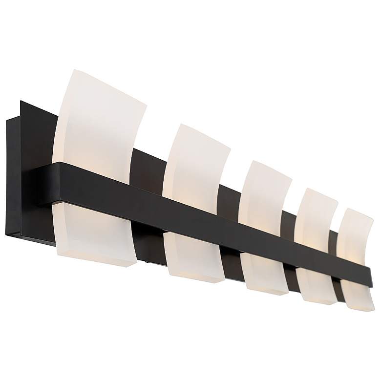 Image 6 Cambridge 36 1/4" Wide Matte Black 5-Light LED Bath Light more views