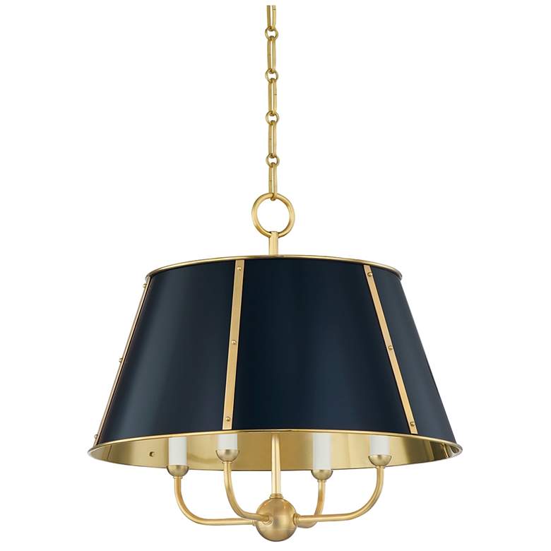 Image 1 Cambridge 4 Light Chandelier Brass/Blue