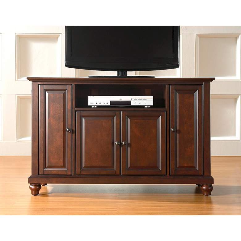 Image 1 Cambridge 48 inch Wide Raised Panel 4-Door Mahogany TV Stand