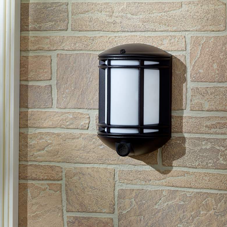 Image 2 Cambridge 8 3/4 inchH Black Motion Sensor LED Outdoor Wall Light more views