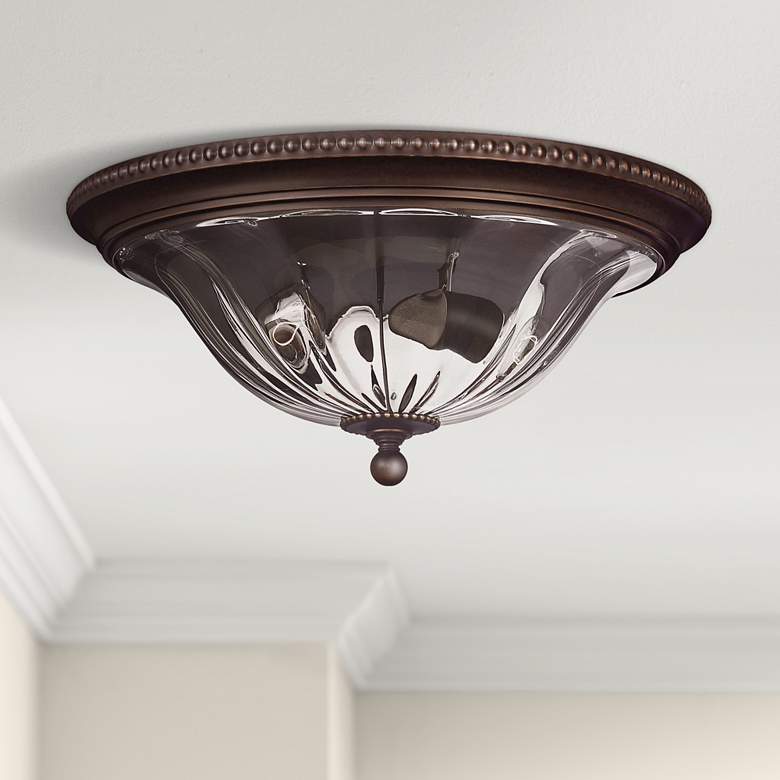 Image 1 Cambridge Collection Bronze 16 1/4 inch Wide Ceiling Light