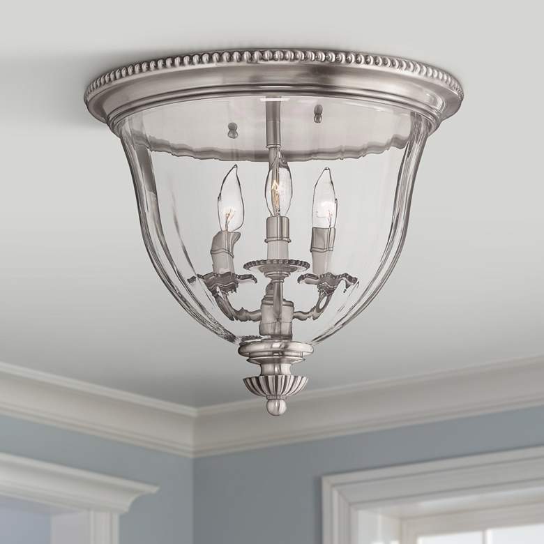 Image 1 Cambridge Collection Pewter 14 1/2 inch Wide Ceiling Light
