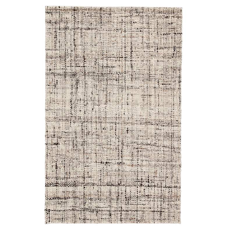 Image 2 Cambridge Season CMB02 5'x8' Solid Gray Ivory Wool Area Rug