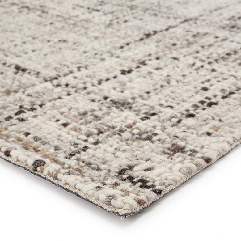 Image 3 Cambridge Season CMB02 5'x8' Solid Gray Ivory Wool Area Rug more views