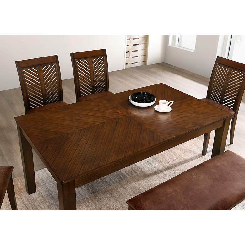 Image 5 Cambrils 65 inch Wide Walnut Wood Rectangular Dining Table more views