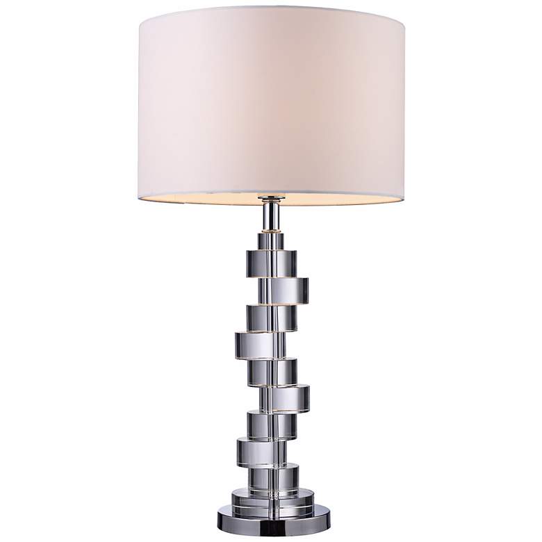 Image 1 Camdale Crystal and Chrome Finish Cylinders Table Lamp