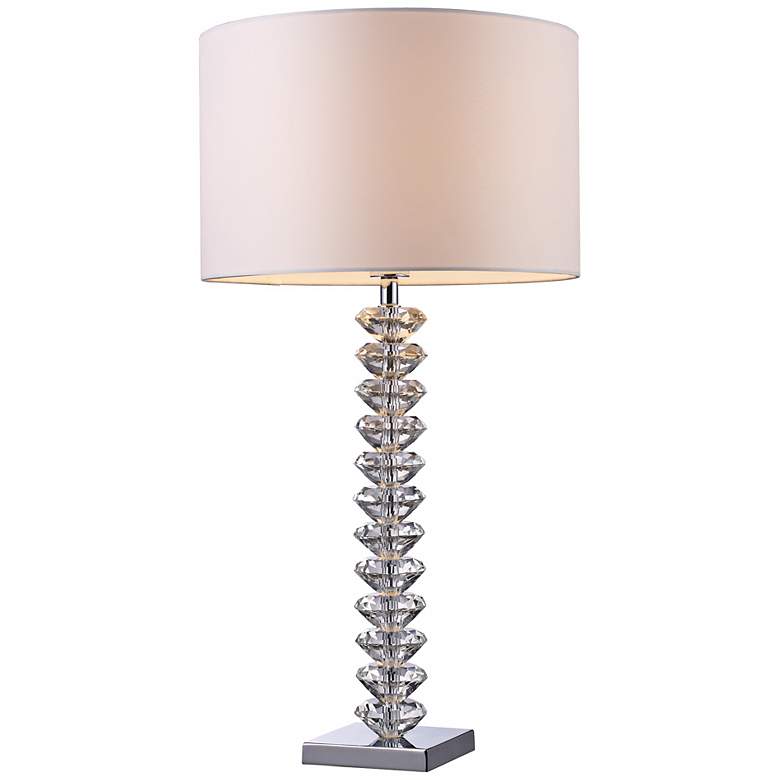 Image 1 Camdale Crystal Tower Chrome Finish Table Lamp