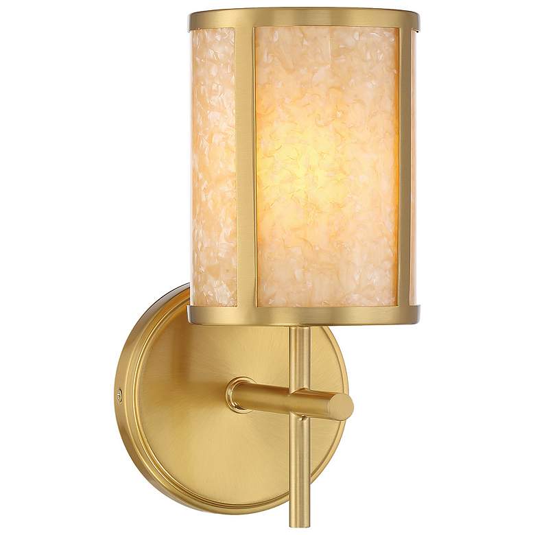 Image 1 Camden 1-Light Bathroom Vanity Light in Warm Brass