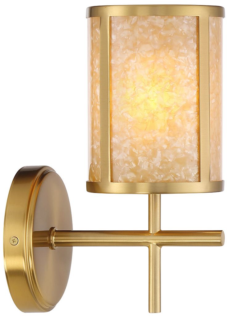 Image 5 Camden 1-Light Bathroom Vanity Light in Warm Brass more views