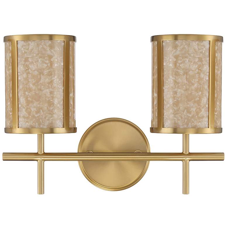 Image 2 Camden 2-Light Bathroom Vanity Light in Warm Brass more views