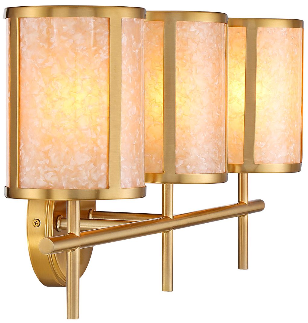 Image 3 Camden 3-Light Bathroom Vanity Light in Warm Brass more views