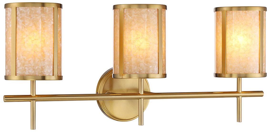 Image 4 Camden 3-Light Bathroom Vanity Light in Warm Brass more views