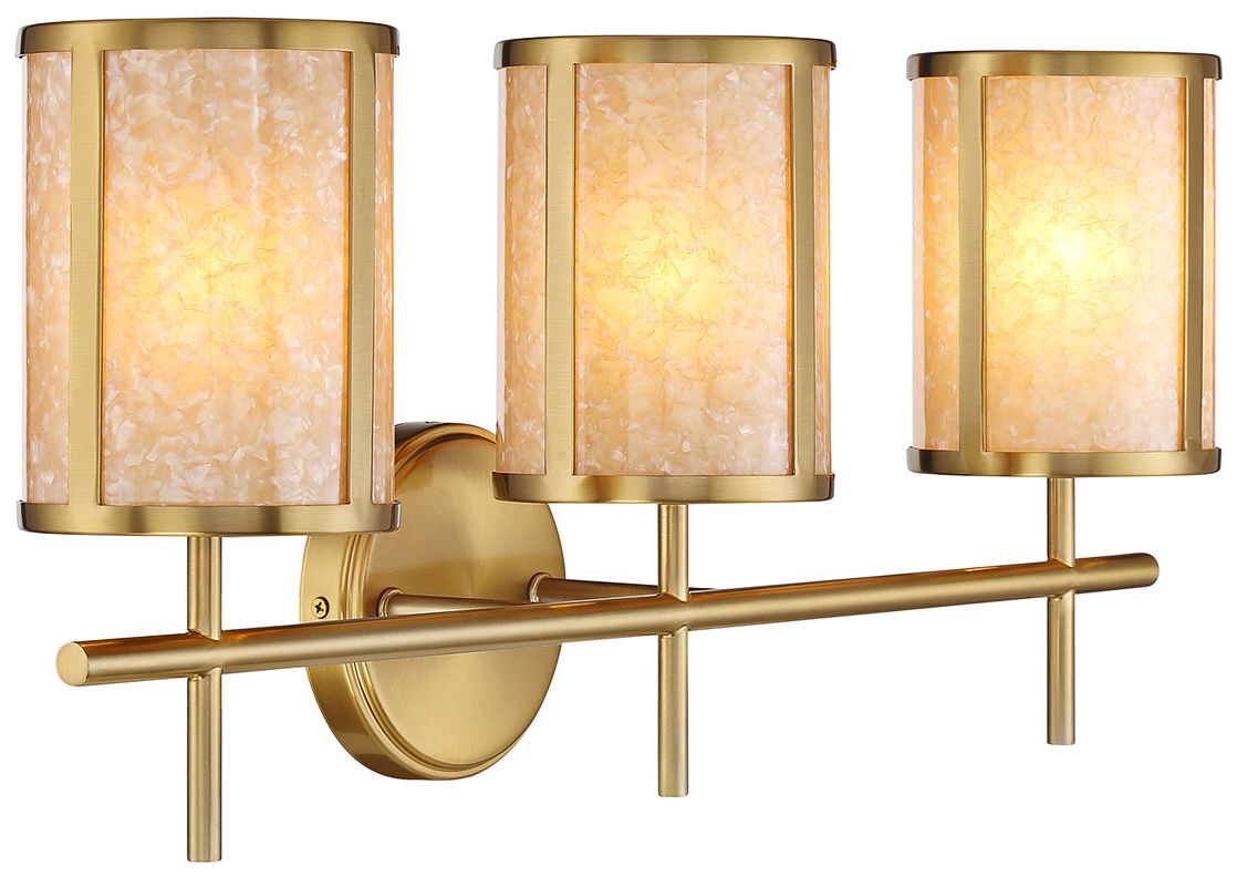 Image 5 Camden 3-Light Bathroom Vanity Light in Warm Brass more views