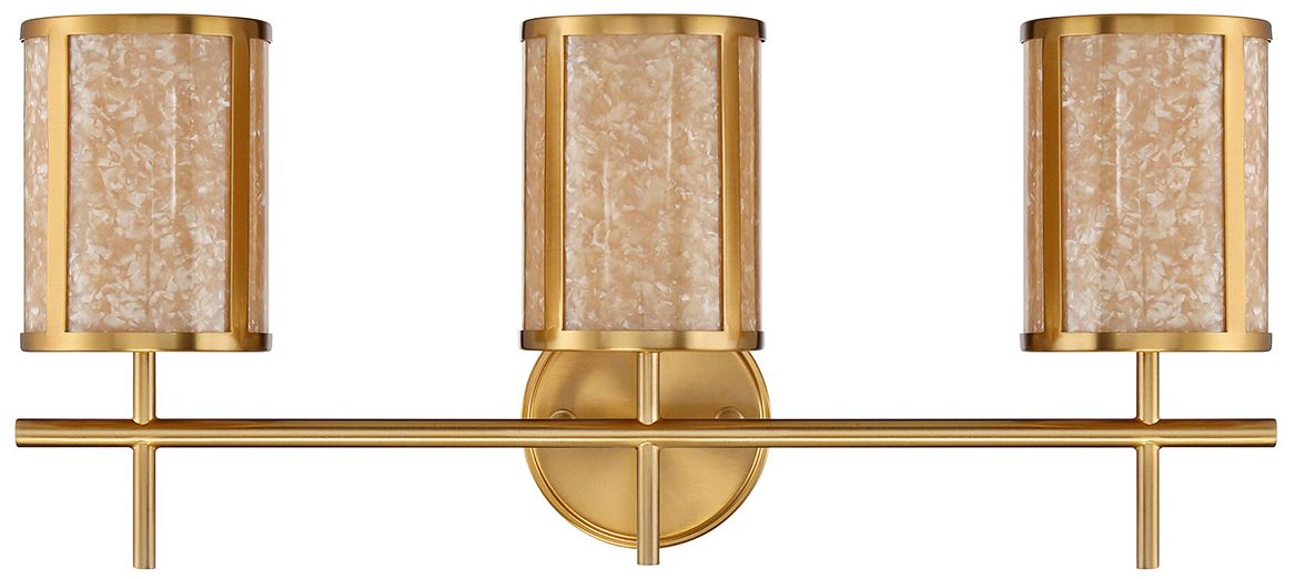 Image 6 Camden 3-Light Bathroom Vanity Light in Warm Brass more views