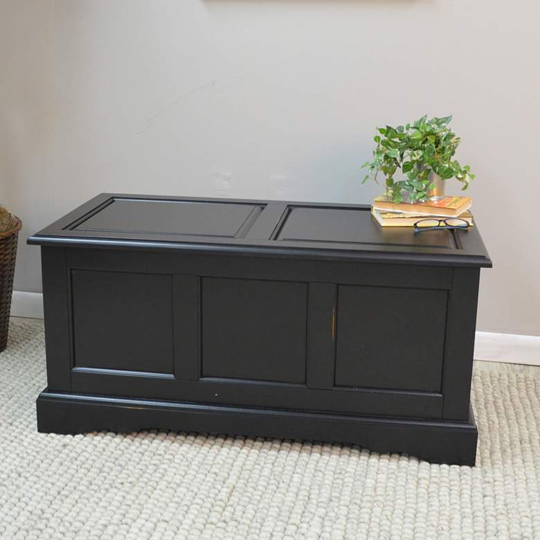 Image 1 Camden 39" Wide Antique Black Trunk Cabinet