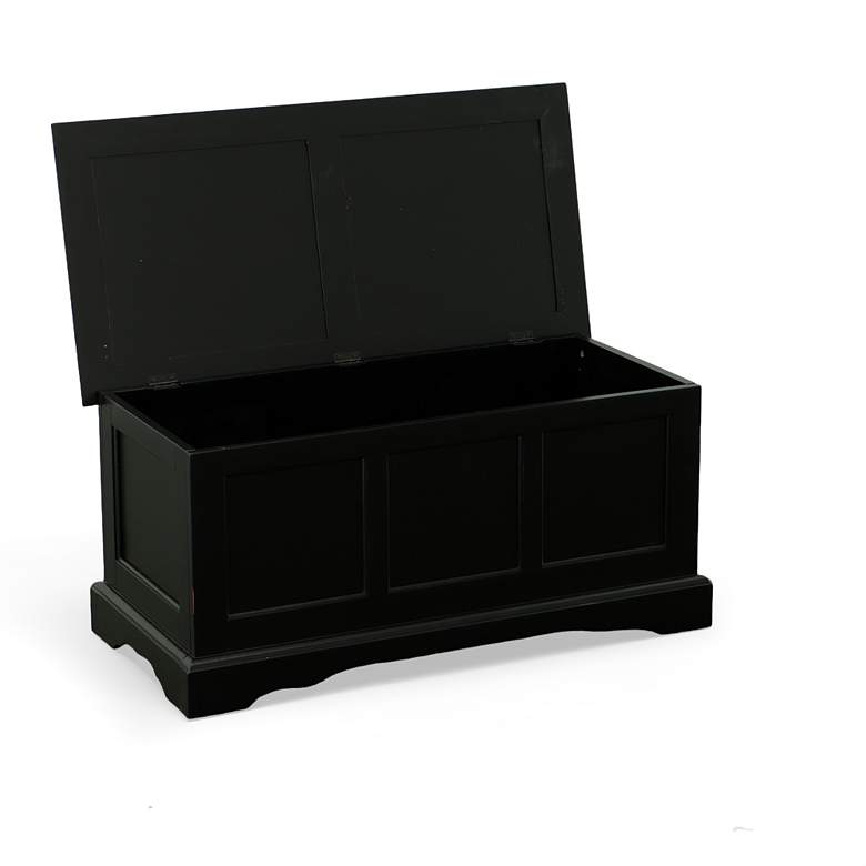 Image 4 Camden 39" Wide Antique Black Trunk Cabinet more views