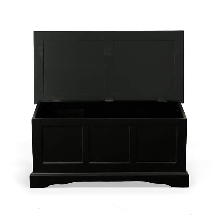 Image 7 Camden 39" Wide Antique Black Trunk Cabinet more views