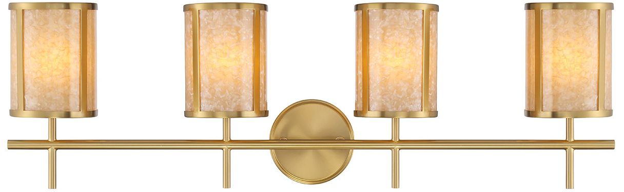 Camden 4-Light Bathroom Vanity Light in Warm Brass