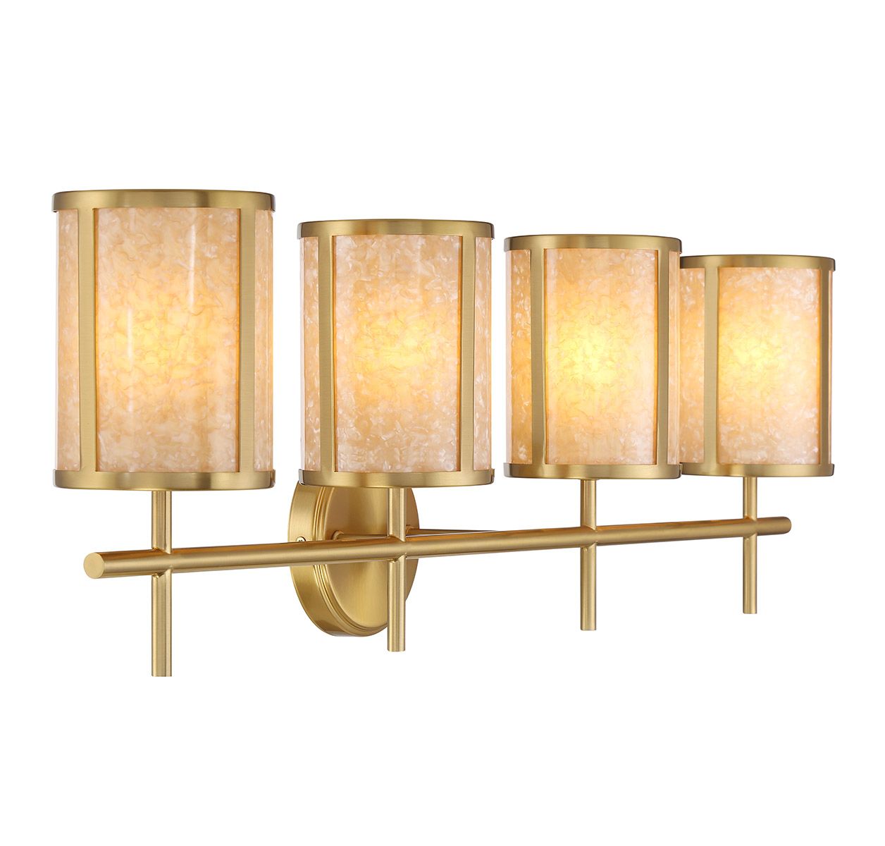 Image 4 Camden 4-Light Bathroom Vanity Light in Warm Brass more views