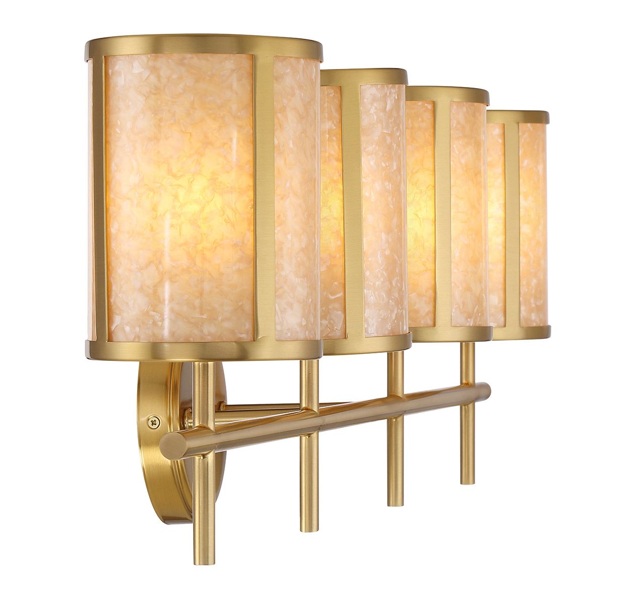Image 5 Camden 4-Light Bathroom Vanity Light in Warm Brass more views