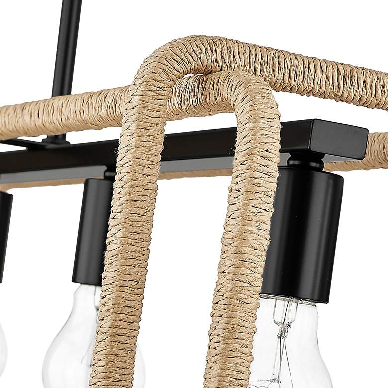 Image 5 Camden 41 1/8" Wide Linear Pendant in Matte Black with Natural Raphia more views