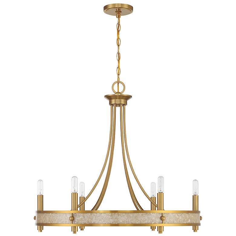 Image 2 Camden 6-Light Chandelier in Warm Brass more views