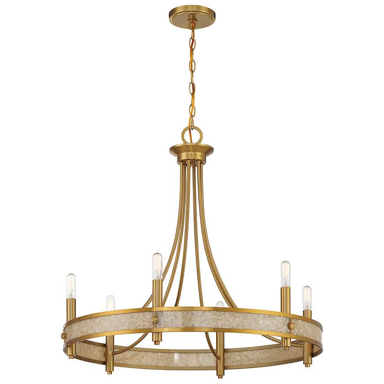 Image 5 Camden 6-Light Chandelier in Warm Brass more views