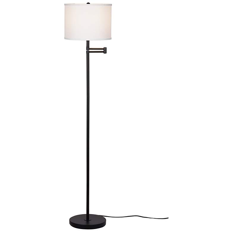 Image 2 Camden 60" High Black Swing Arm Floor Lamp more views