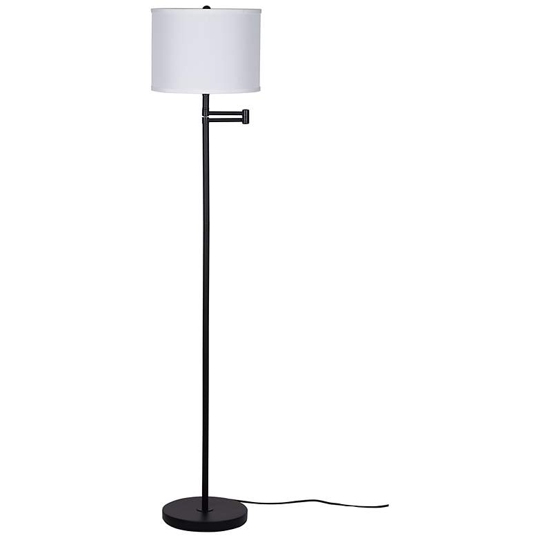 Image 3 Camden 60" High Black Swing Arm Floor Lamp more views
