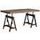 Camden 63" Wide Distressed Brown Wood Adjustable Table