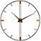 Camden Distressed Black Shiny Gold 41 1/4" Round Wall Clock