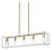 Camden Linear Pendant in Brushed Champ Bronze w Bleached White Raphia Rope