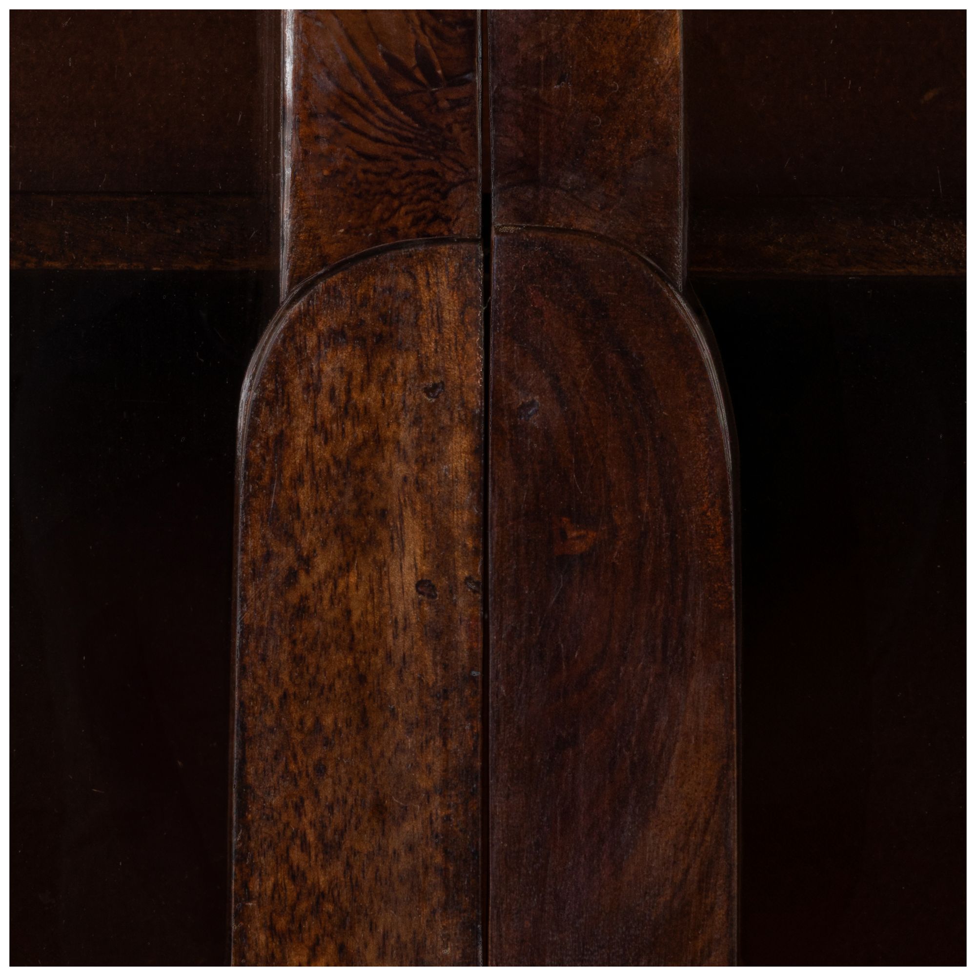 Image 6 Camden Mango Wood Accent Curio Cabinet with Arched Windowpane Doors more views