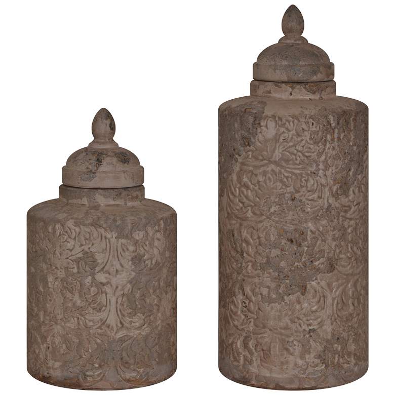 Image 1 Camden Sand Stone Ceramic Canister Set of 2