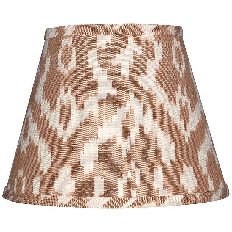 Image 1 Camel and Cream Ikat Lamp Shade 9x16x12 inch (Spider)