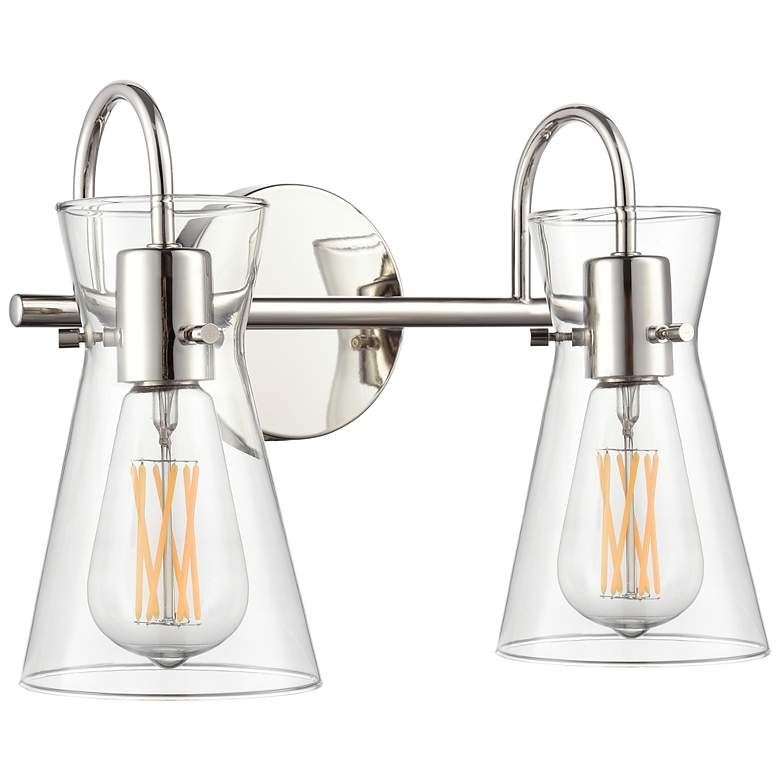 Image 2 Camellia 13.5" Wide 2-Light Vanity in Polished Nickel more views