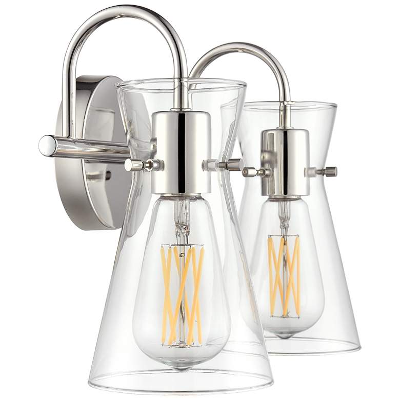 Image 4 Camellia 13.5" Wide 2-Light Vanity in Polished Nickel more views