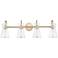 Camellia 30 3/4"W Modern Gold 4-Light Bath Light